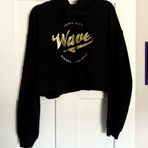 Black Hoodie with Gold Wave Graphic
